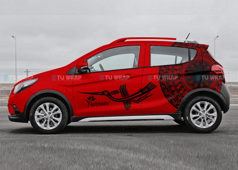 Tem xe Fadil đỏ trống đồng 2 tem xe fadil dep do 1