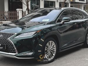 Dán decal đổi màu Lexus RX350 từ trắng sang màu Green Black Silk HM07G TeckWrap Usa