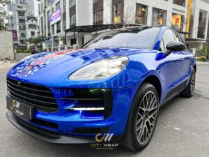 Dán đổi màu ô tô Porsche Cayene màu xanh Blue Gem GAL 02 TeckWrap