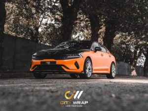 Kia K5 dán đổi màu cam mờ SMT10 và Carbon 5D Ceramic từ TeckWrap