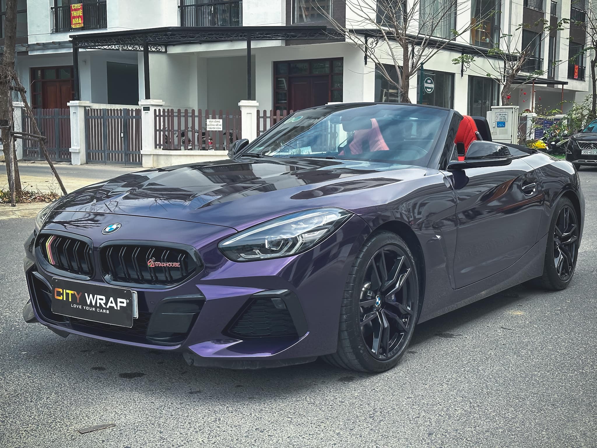 BMW Z4 dán đổi màu đen Black Cherry Ice