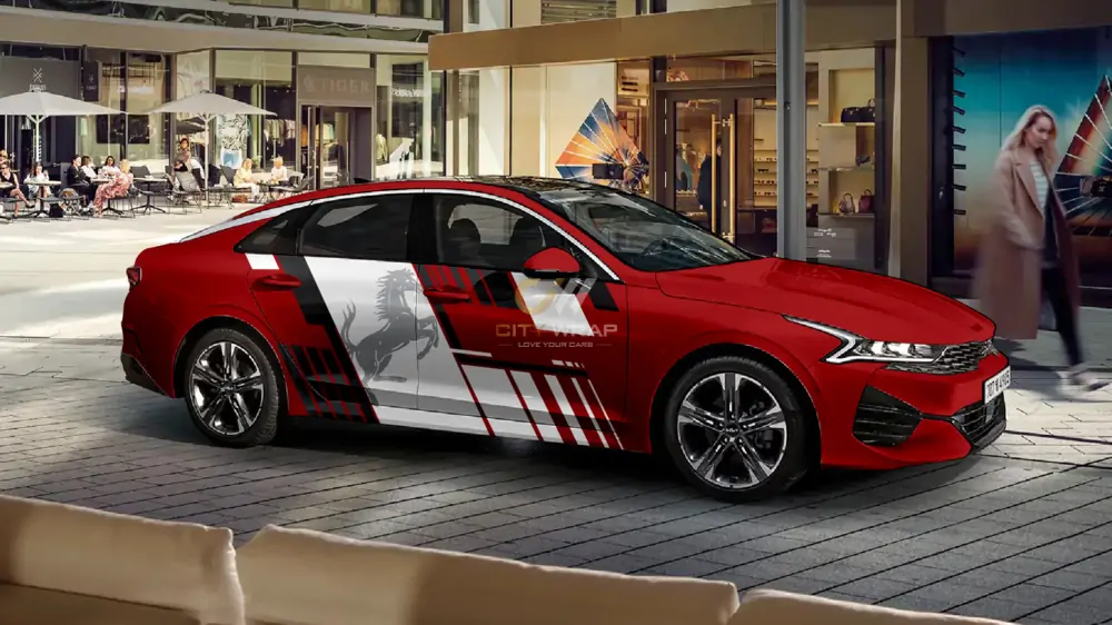 99+ mẫu tem xe Kia K5 đẹp nhất 24 Dán decal xe Kia K5 đỏ thể thao