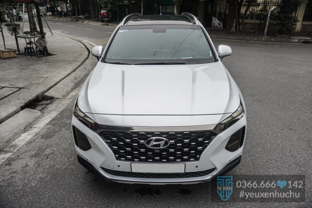 Santa Fe dán đổi màu ô tô màu trắng CK522 27 Ô tô màu trắng được rất nhiều người ưa chuộng vì thanh lịch